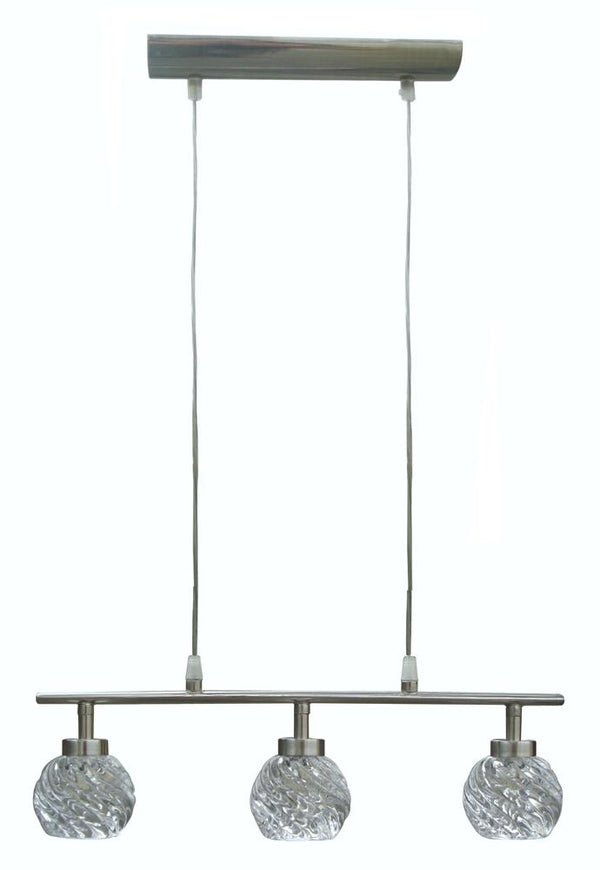 Suspension Gira nickel satiné, cristal