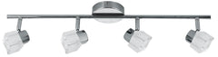 Plafonnier Malachit 4 lumières chromé, cristal