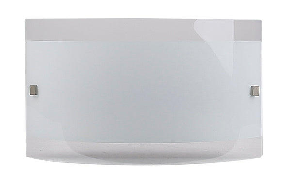 Applique murale Nova Plate nickel satiné, verre, H 17 cm