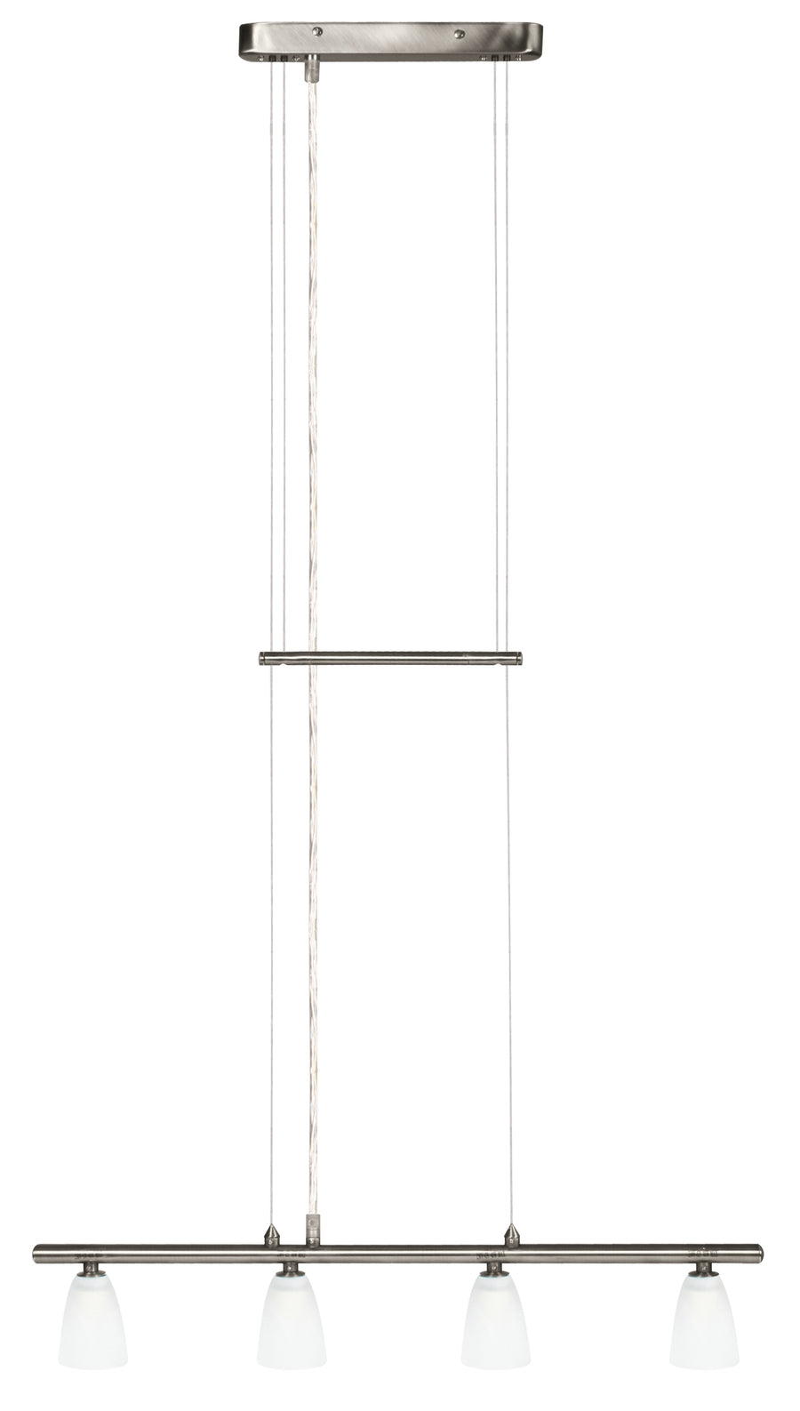 Suspension Parma 4 lumières nickel mat, verre
