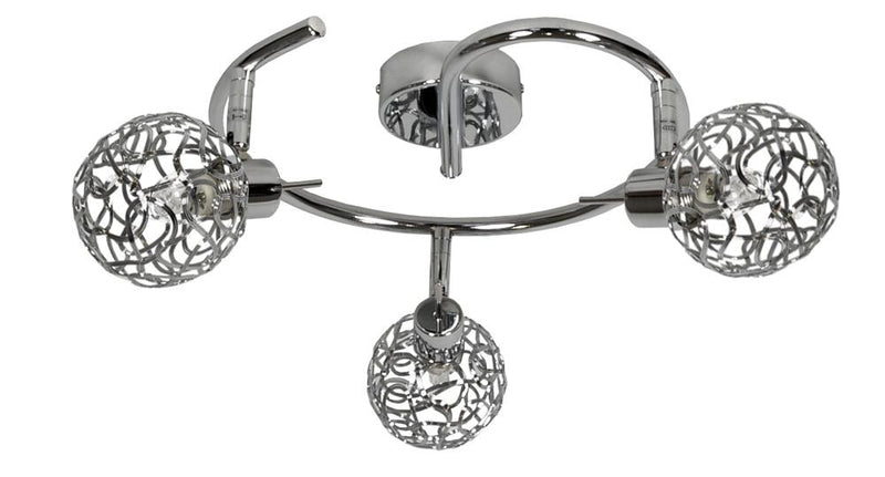 Plafonnier Puzzle Spirala 3 lumières chromé