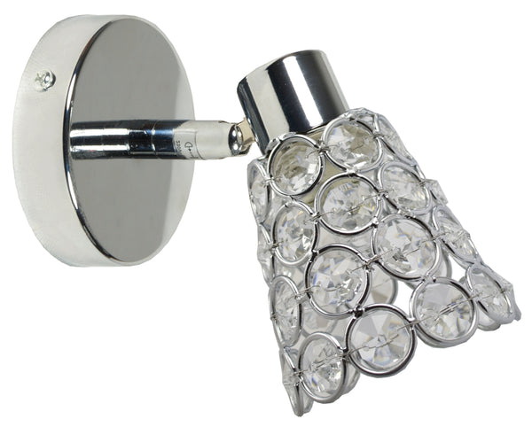 Applique murale Glossy chromée, cristal