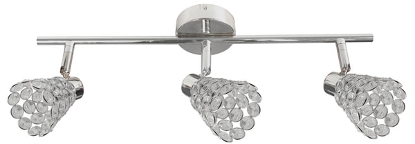 Plafonnier Glossy 3 lumières chromé, cristal, L 55 cm