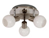 Plafonnier Avila 3 lumières nickel satiné, verre