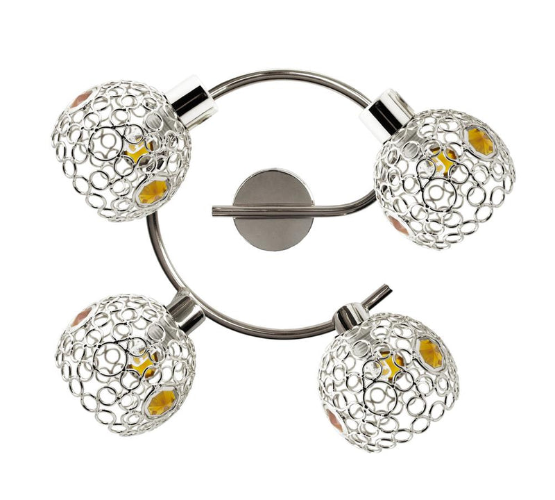 Plafonnier Aron Spirala 4 lumières, cristal