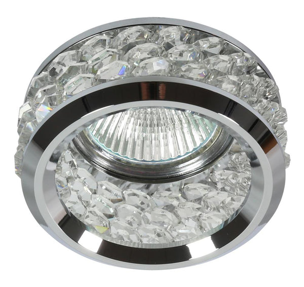 Spot encastrable SK-80 chromé et transparent, verre