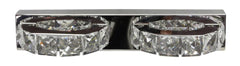 Applique murale LED Shipi 2 lumières chromée, cristal