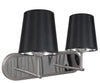 Applique murale Milonga 2 lumières nickel satiné et noire, tissu