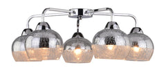 Plafonnier Cromina 5 lumières chromé, verre