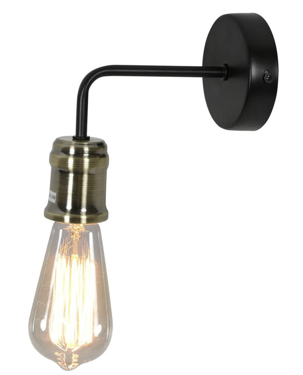 Applique murale Goldie noire et laiton vieilli