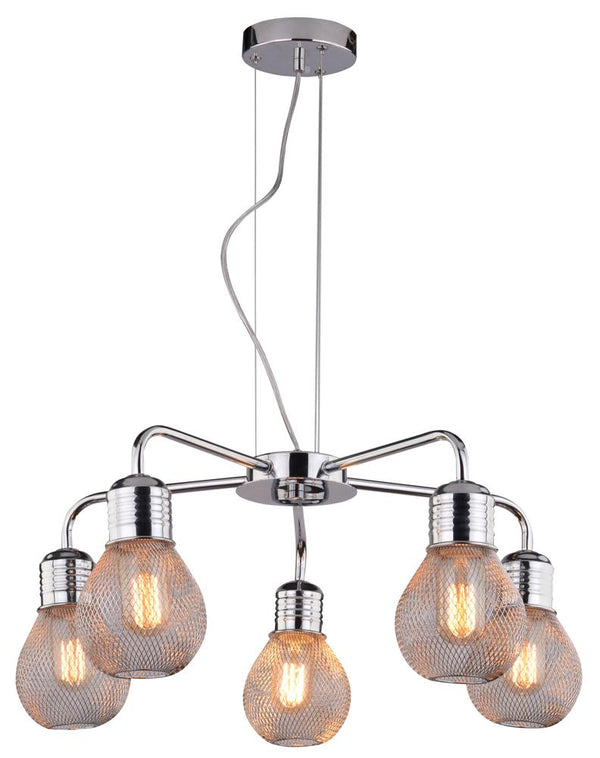 Suspension Gliva 5 lumières chromée