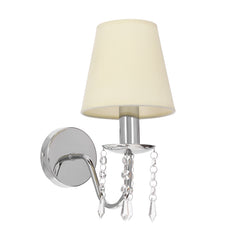 Applique murale Ruti chromée et beige, tissu