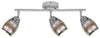 Plafonnier Milton 3 lumières chromé, verre, L 59 cm