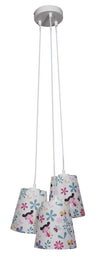 Suspension Girl 3 lumières blanche, tissu