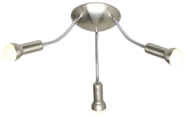 Plafonnier Arc 3 lumières nickel satiné, L 44 cm