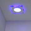 Spot encastrable LED SSP-22 à anneau LED carré bleu et transparent, verre