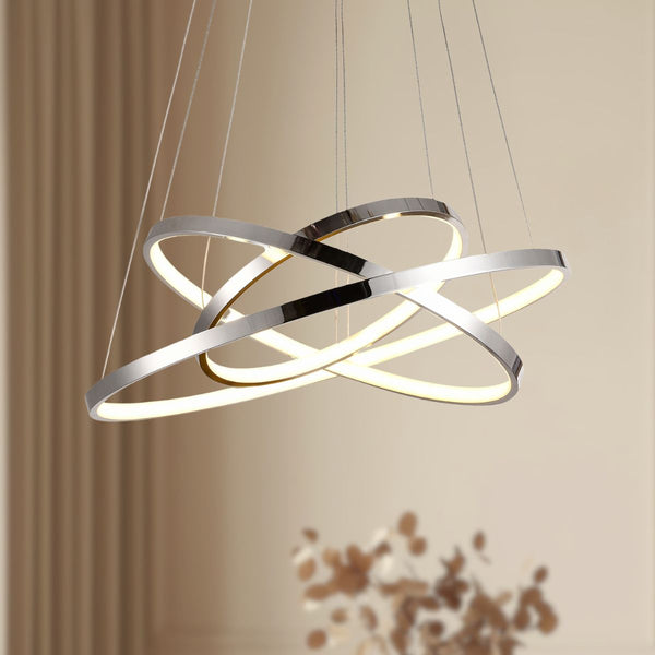 Suspension luminaire | Lune Chromée L 50 cm