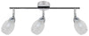 Plafonnier LED Rico 3 lumières chromé, verre, L 58 cm
