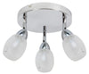 Plafonnier LED Rico 3 lumières chromé, verre, L 34 cm