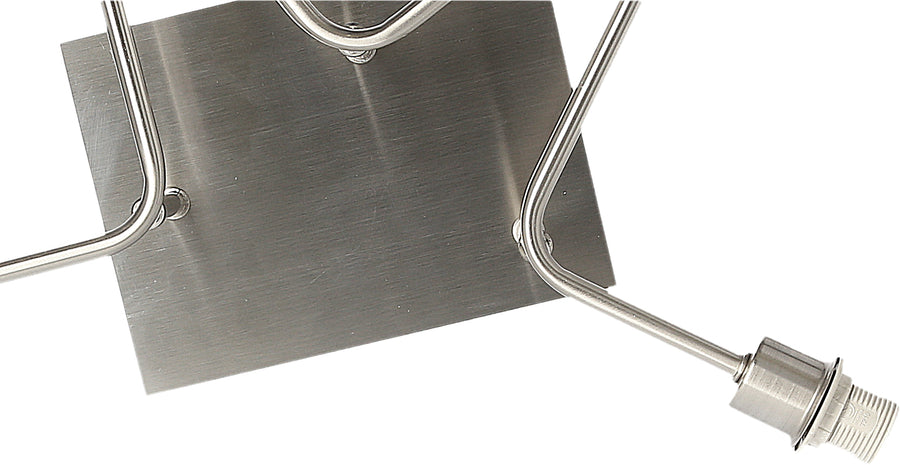 Vue rapprochée de la platine centrale carrée et des bras métalliques incurvés.