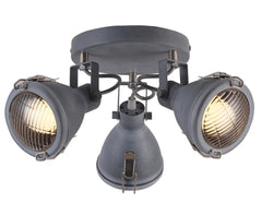 Plafonnier Crodo 3 lumières gris, L 39 cm