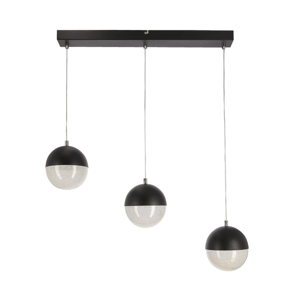 Lustre LED Furni noir, verre