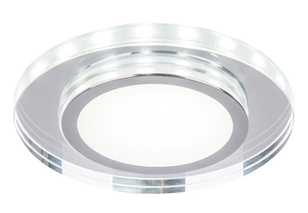 Spot encastrable LED SSP-26 à anneau LED rond chromé, verre