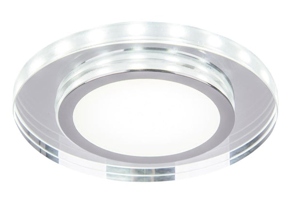 Spot encastrable LED SSP-26 à anneau LED rond chromé, verre