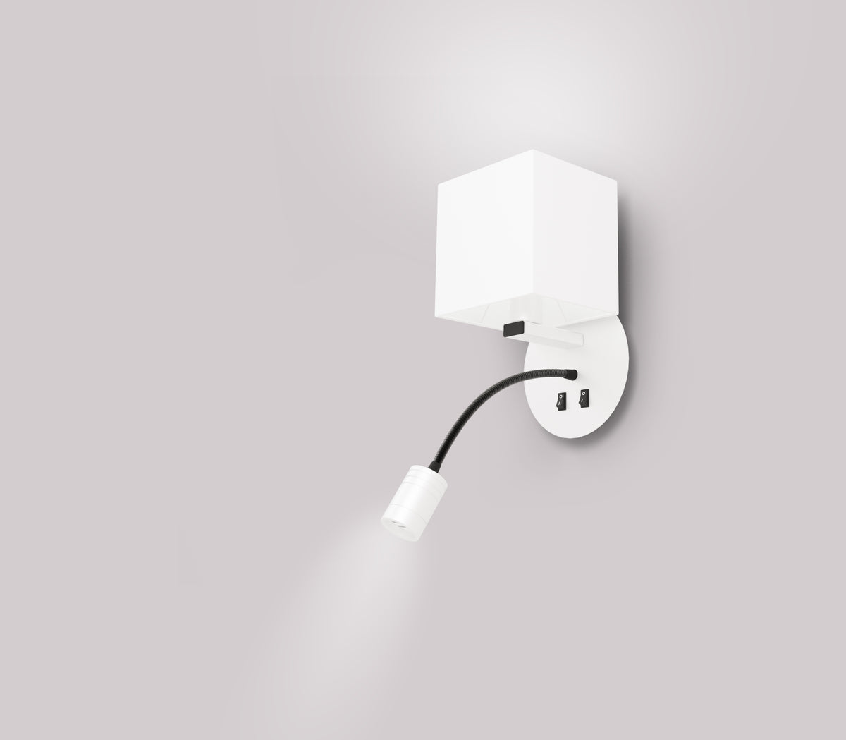Applique murale LED Magnum 1 blanche, tissu