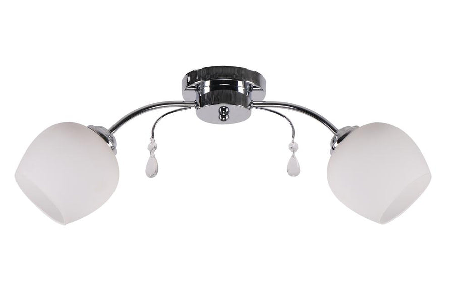 Suspension Zachera 2 lumières chromée, verre
