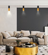 Spot plafond Tube noir et doré