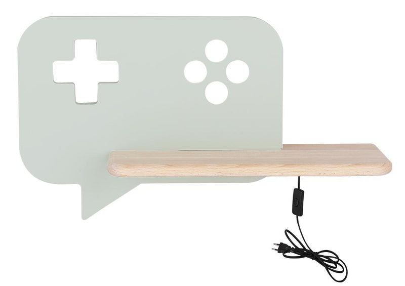 Applique murale LED Console pour chambre d'enfant vert menthe, bois