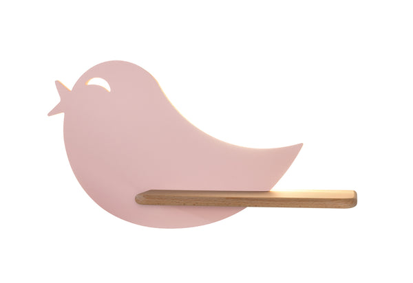 Applique murale LED Bird pour chambre d'enfant rose, bois (réf. 21-84736)