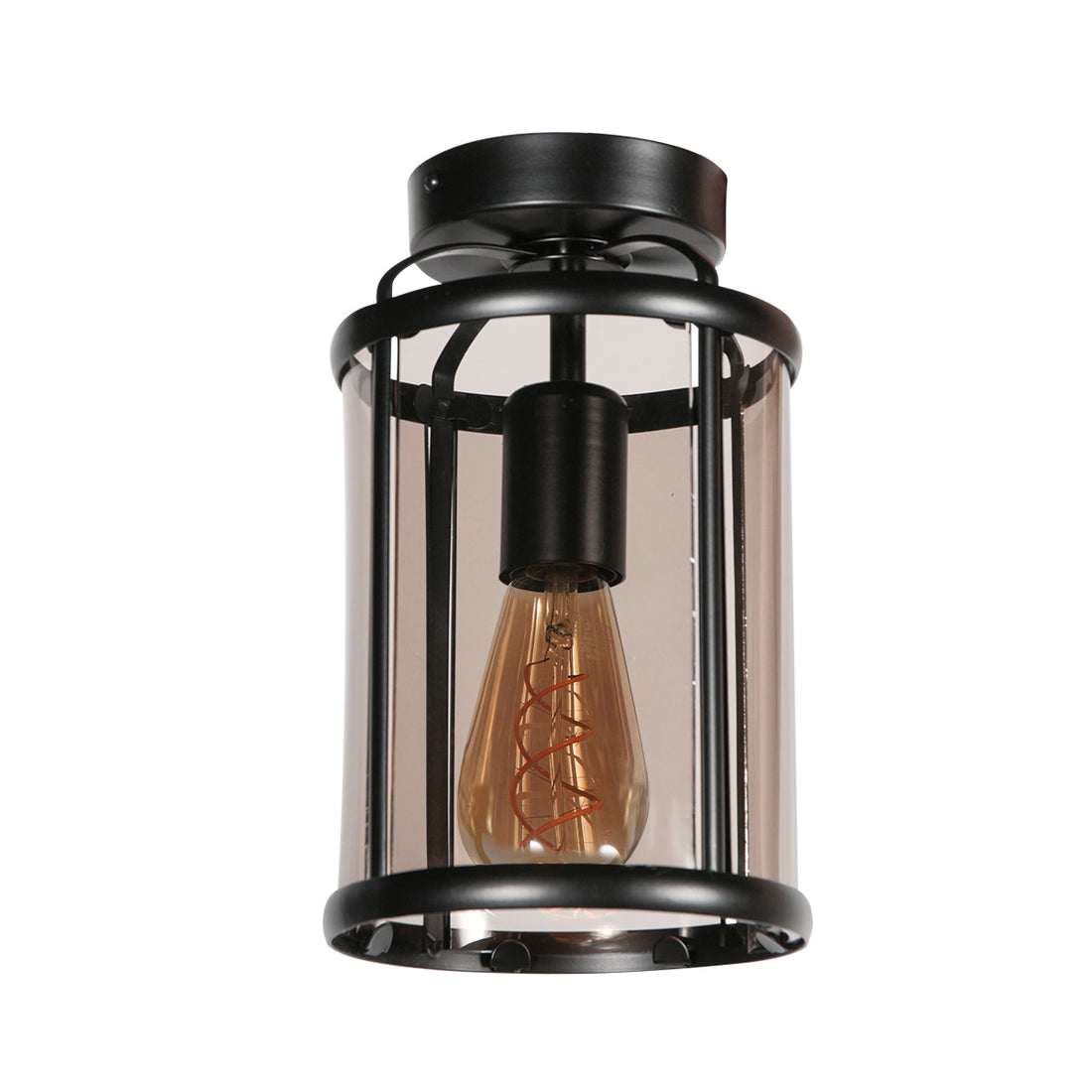 Deckenleuchte Pimpernel 5973ZW schwarz mit Rauchglas Ø16 cm