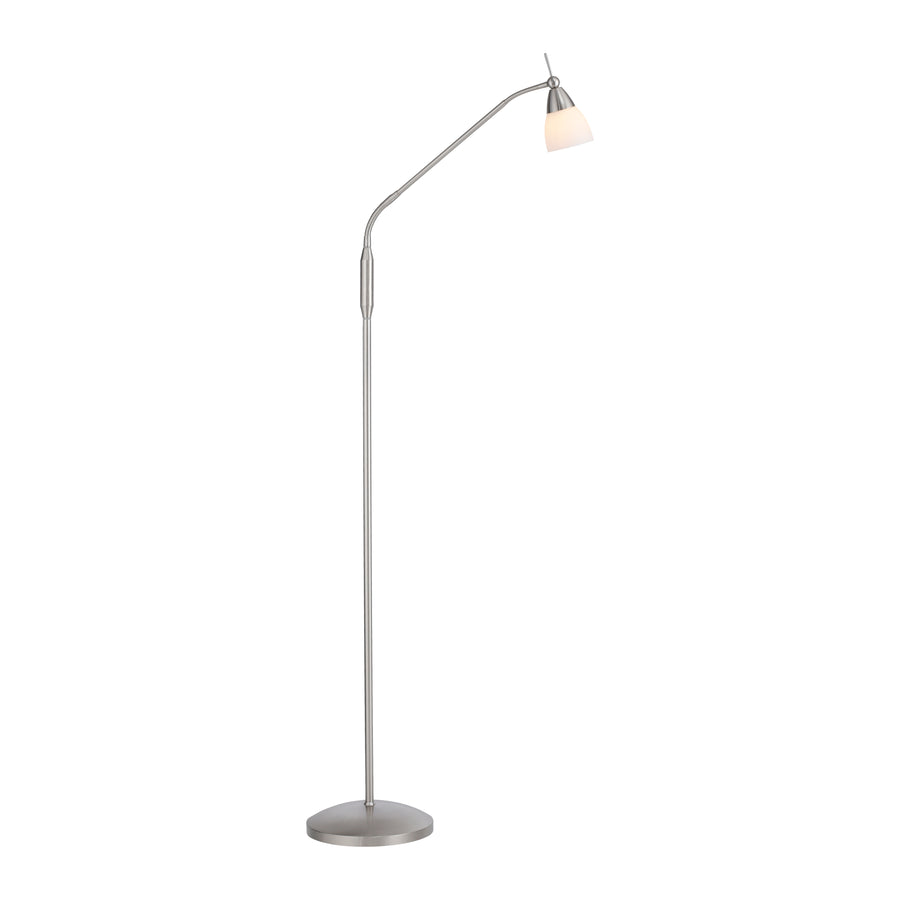 Lampadaire Pino argenté, verre