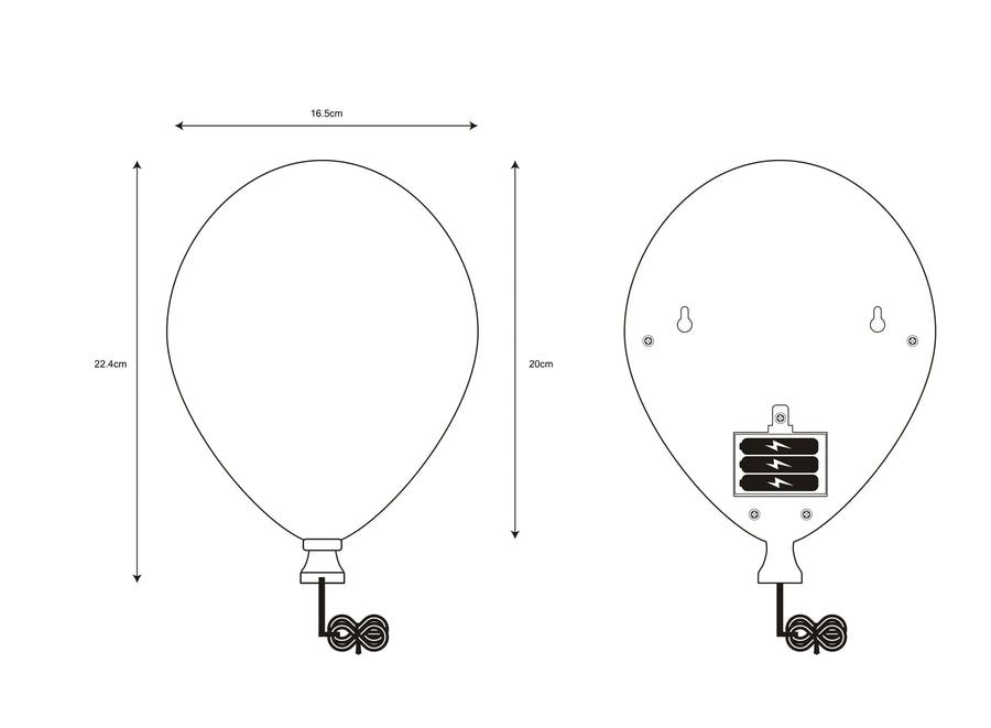Plan technique arrière de l'applique avec mesure 20 cm et fixation murale