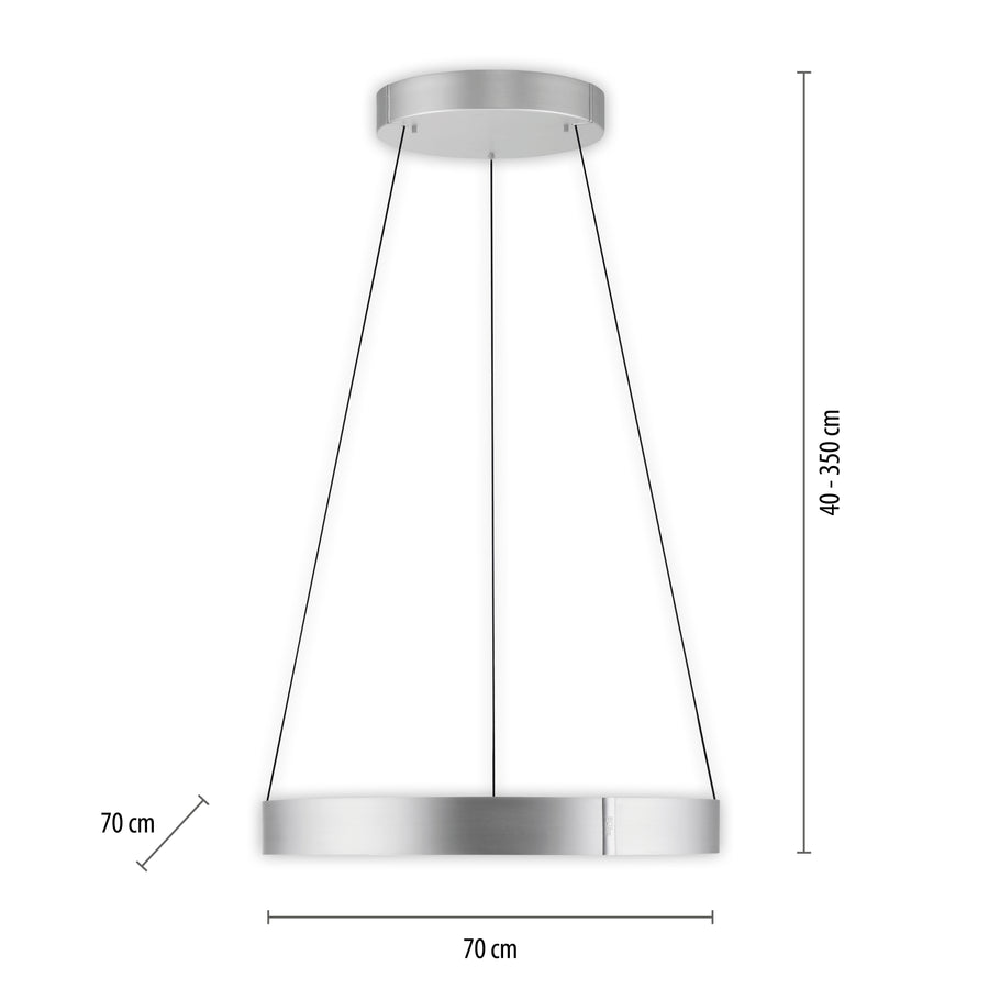 Suspension Pure E-Clipse aluminium, L 70 cm