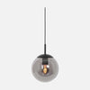 Suspension globe noir en verre fumé Ø 12 cm, hauteur réglable, entrée et bar | Bollique