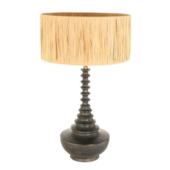 Tischleuchte schwarz Holz