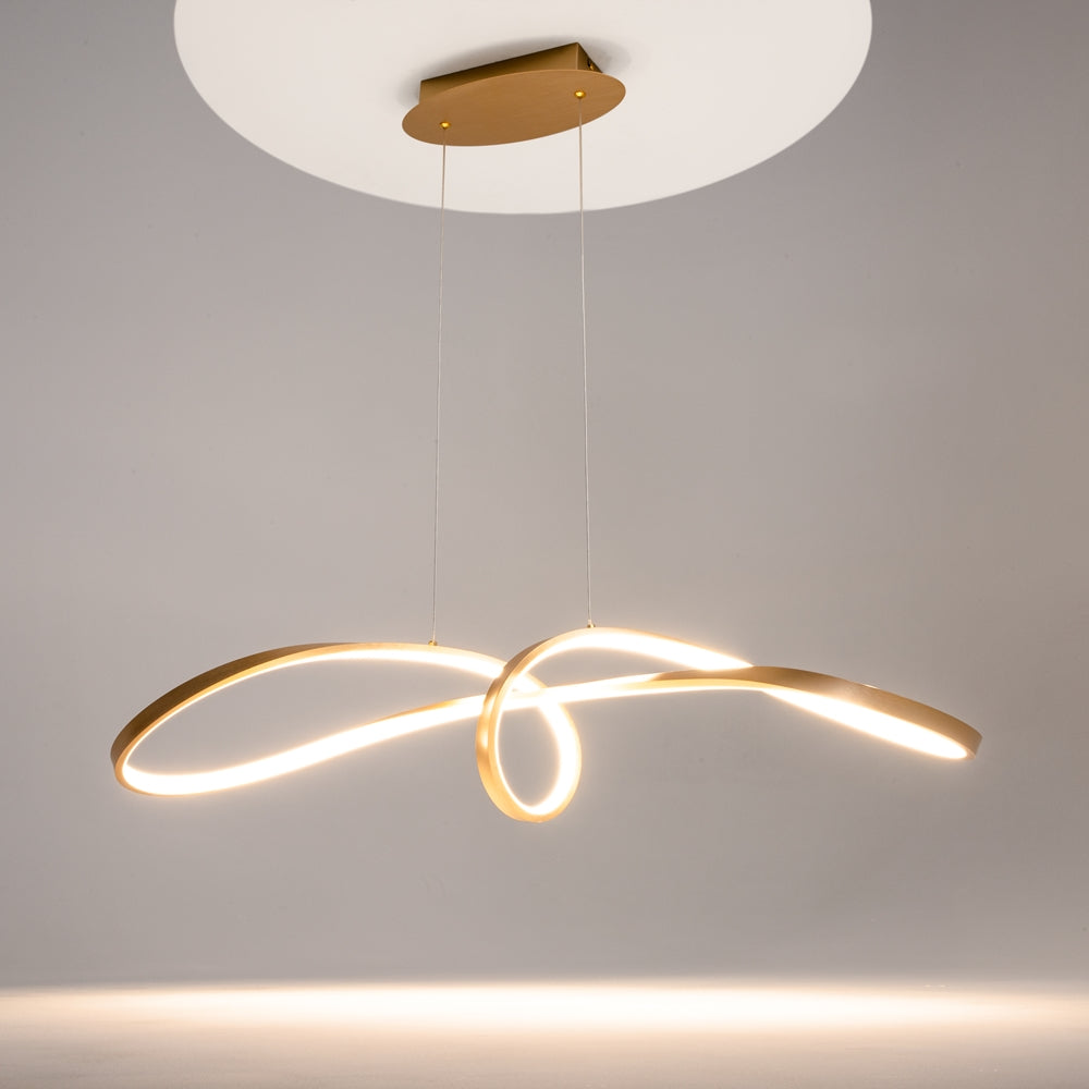 Curve Pendelleuchte goldfarben