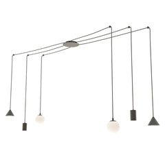 Fuji Pendelleuchte, 6-flammig, schwarz