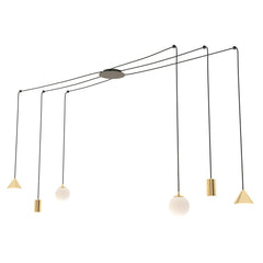 Fuji Hängeleuchte, 6-flammig, goldfarben