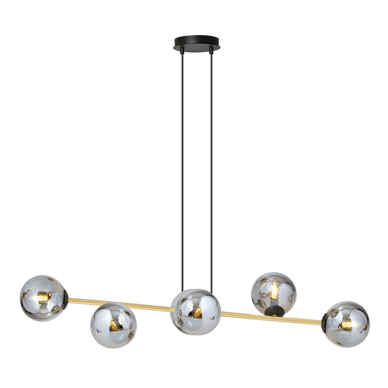 Gravity 6-flammige Pendelleuchte schwarz, Graphitglas