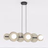 Suspension Modèle 6 lumières noire et moka