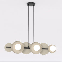 Suspension Modèle 6 lumières noire et moka