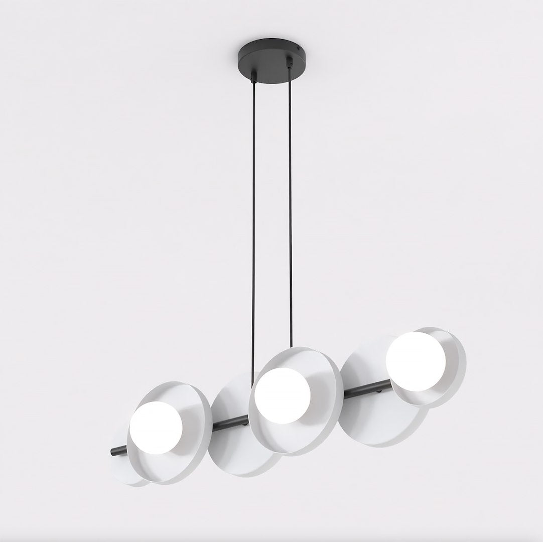 Suspension Model 6 lumières noire et grise