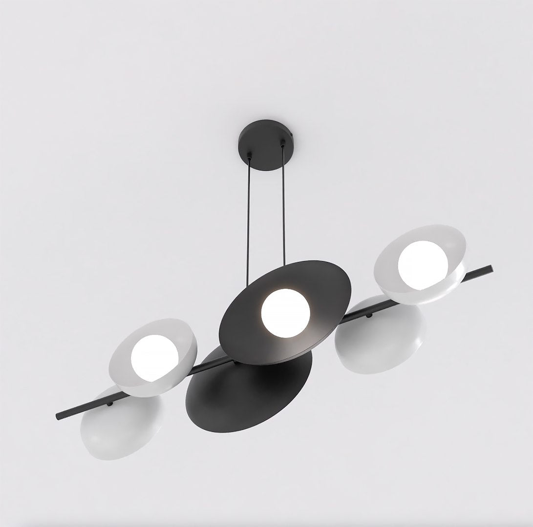 Lustre Volume 6 lumières noir et blanc