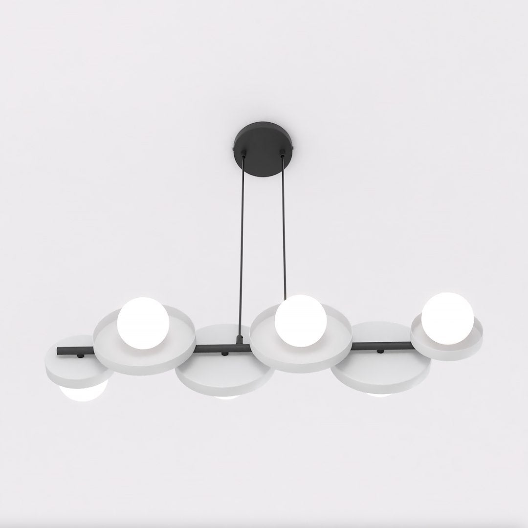 Suspension Model 6 lumières noire et grise