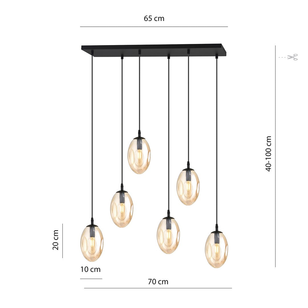 Schéma coté : largeur 65 cm, hauteur réglable 40 à 100 cm