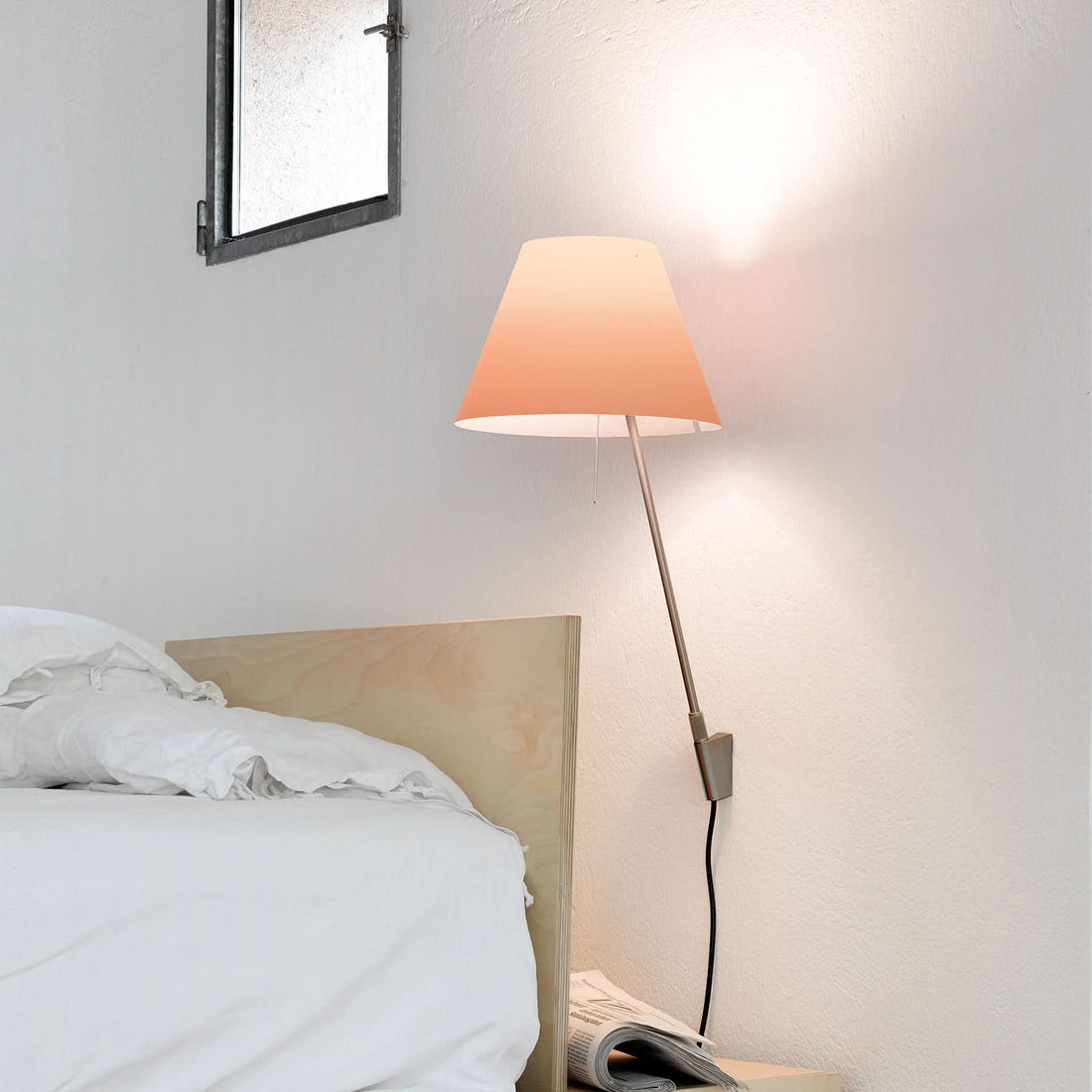 Applique murale Costanzina en aluminium, rosé, hauteur 54 cm